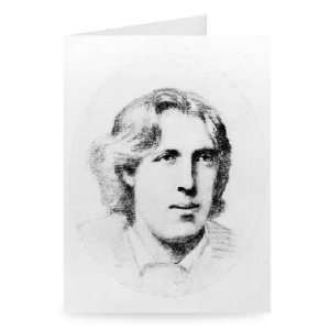  Portrait of Oscar Wilde (charcoal) by   Greeting Card 