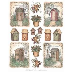  OUTHOUSE out house bathroom Tile appliques wall Decor 
