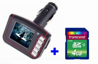 LCD Car  MP4 Player Wireless FM Transmitter Remote Black +4G 