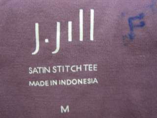 NWOT J.JILL Satin Stitch Tee Purple SZ M  