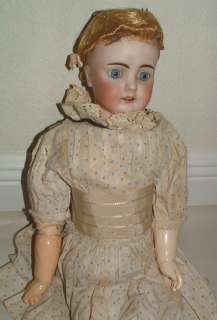 1920s LARGE 23 INCH GERMANY COMPO WOOD AND BISQUE DOLL  