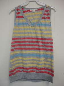 Forever 21 womens stripe printed tank top new Sz L  