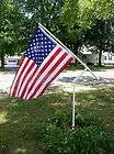 Rotating RV/Campsite Flag Pole W/3x5 American Flag for Yard/Garden/Ta 