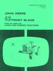 John Deere 43 Front Blade 110 112 Operators Manual JD  