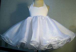 Pageant babydoll dress white halter  