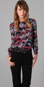 Marc by Marc Jacobs Running Impala Print Blouse  