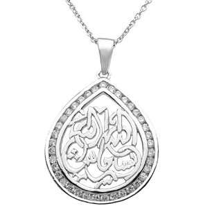   Zirconia Arabic Symbol Necklace .925 Stamp Hypoallergenic Jewelry