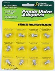  Pack Presta Valve Adapters Genuine Innovations Mountain/Road Valve USA