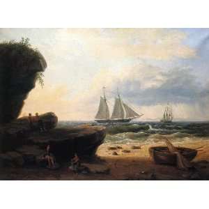 FRAMED oil paintings   Thomas Birch   24 x 18 inches   Sailing along 