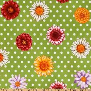  44 Wide Flower Shop Blooms Lime/Multi Fabric By The Yard 