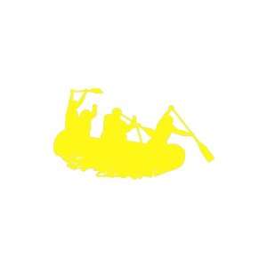  River Rafting small 3 Tall YELLOW vinyl window decal 