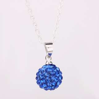 Jewelry wholesale clay 10MM SHAMBALLA color crystal necklace+gift box 