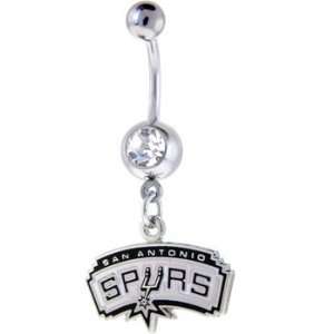  NBA San Antonio Spurs Crystalline Gem Belly Ring Jewelry