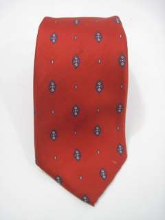 AUTH CHRISTIAN DIOR Red Blue Silk Print Neck Tie  