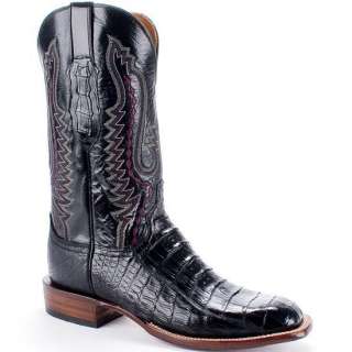 Lucchese Mens Genuine Caiman Belly Cowboy Western Boots Black CY1050 