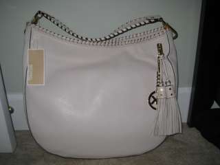 NEW MICHAEL KORS BENNET VANILLA WHITE BRAIDED Leather Tote PURSE BAG $ 