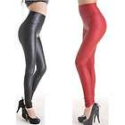 New Stretch High Waist faux leather look Tight Leggings lady Pants S M 