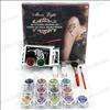 Professional Glitter Tattoo Kit with 15 colors/brushes/glue/stencil
