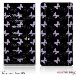  Zune HD Skin   Pastel Butterflies Purple on Black by 