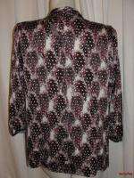   NEW NWT WORTHINGTON Size XL Purple Finch Feather 3/4 Sleeve Blouse Top