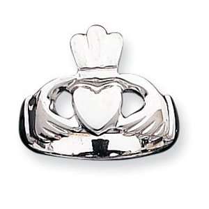  10k White Gold Polished Claddagh Ring Jewelry