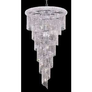   1801SR30C/RC Spiral 22 Light Chandeliers in Chrome