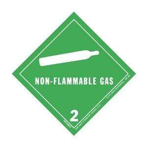  Non Flammable Gas 2 Label (Vinyl), 4 X 4, hml 505, 500 