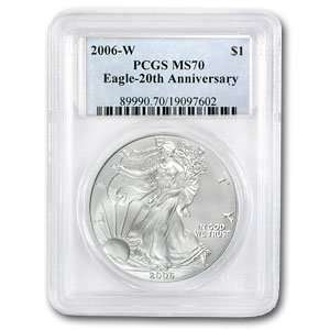  2006 W 1 oz Burnished Silver American Eagle MS 70 PCGS 