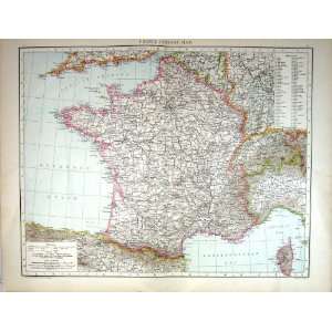  Antique Map C1893 France Corsica Marseille Channel Islands 