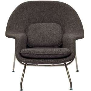 Lexington Modern Eero Saarinen Style Womb Chair and Ottoman Set, Black 