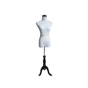  Dress Form White Female Dress Form on Black tripod Stand 
