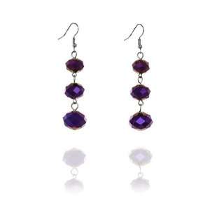    Triple Faceted Bauble Earrings   Iridescent Purple Jewelry