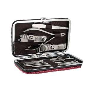   Steel Manicure Kit eyebrow shaping nail kit Red 