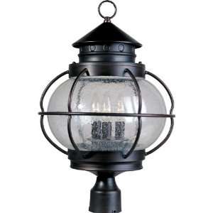   22 Oil Rubbed Bronze Outdoor Post Lantern with Seedy Glass 30501CDOI