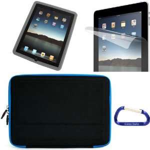  Combo Bundle for Apple iPad Hard Shell EVA Case (Blue 