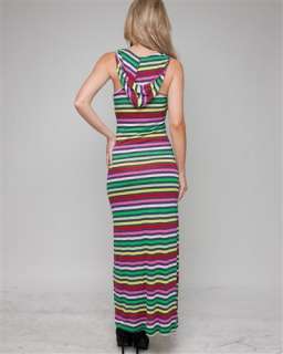   SiZe STRiPeD HooDie RaCeR BaCK FiTTeD LoNG MaXi SuN DReSS 1X 3X  