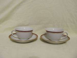 Suisse Langenthal Cup and Saucer Set Gold Red  