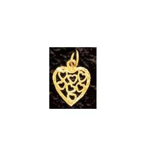  Gold Filled Hearts within Heart Charm 