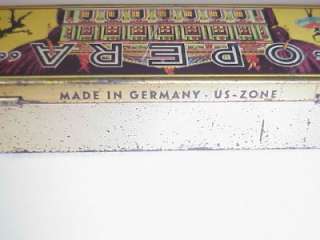 VINTAGE OPERA W. GERMANY US ZONE HARMONICA & TIN BOX  