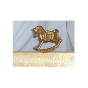  Golden Rocking Horse Christmas Ornament 