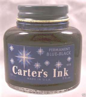 Carters Permanent Blue Black Bottled Ink NEW OLD STOCK  