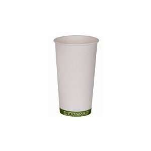  20 Oz Compostable Hot Cup with Green Stripe Design (Set of 
