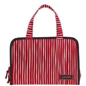   New York NY Sydney Cosmetic Bag, Red with White Stripes Beauty