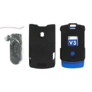   RAZR V3 V3c   Black Rubber (With Belt clip) Cell Phones & Accessories
