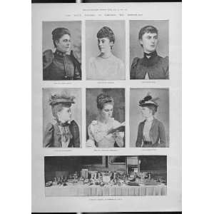 Royal Wedding 1891 Bridesmaids & Presents Antique Print  