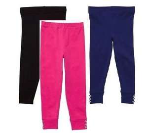 NWT Carters Girls Button Hem Leggings Pants Black, Pink, Purple 