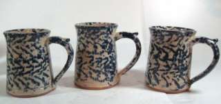 Pottery Spongeware Mugs Stamped by Artist  