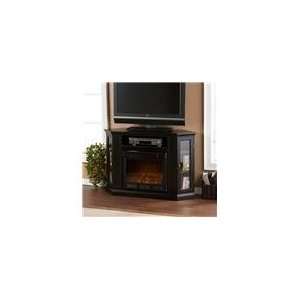 Claremont Convertible Electric Fireplace Media Console   Black 