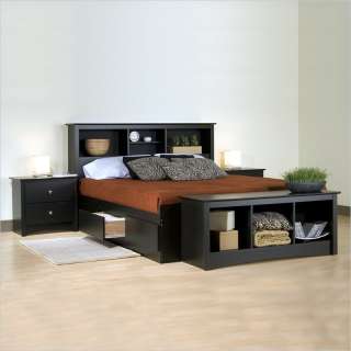 Prepac Sonoma Black Double/Full Wood Bedroom Set  