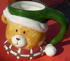 Ceramic Teddy Bear Mug Stocking Cap/Scarf Winter/Xmas  